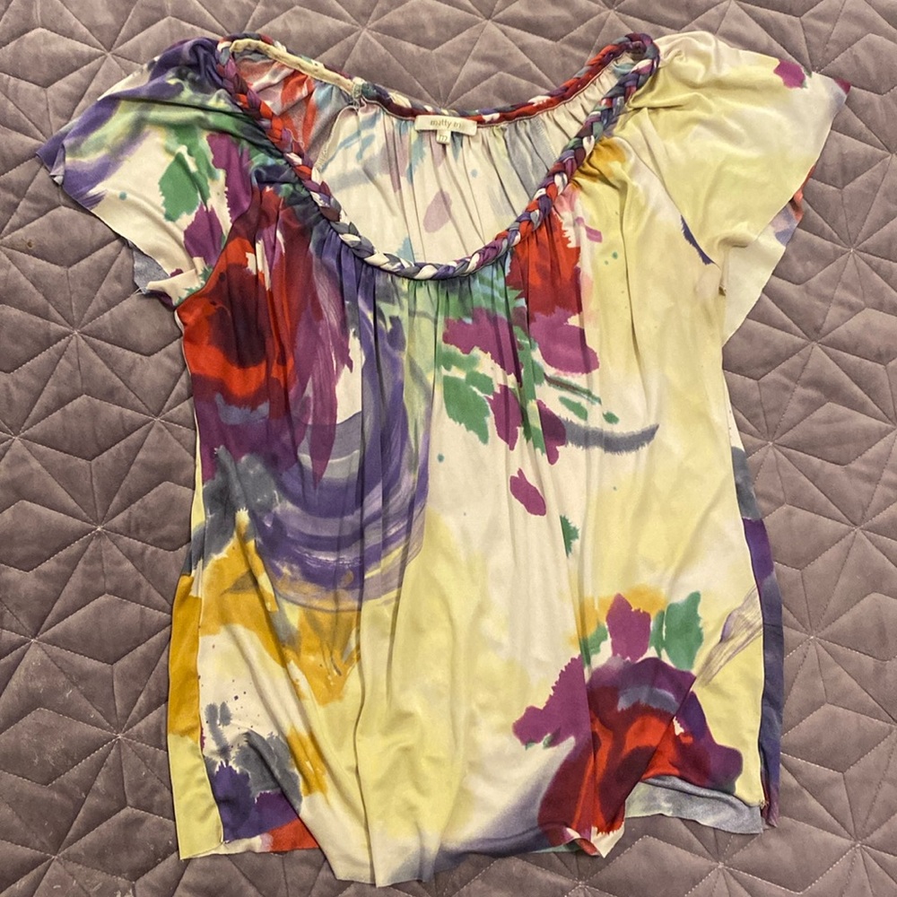 Matty M silky tie dye blouse, size M